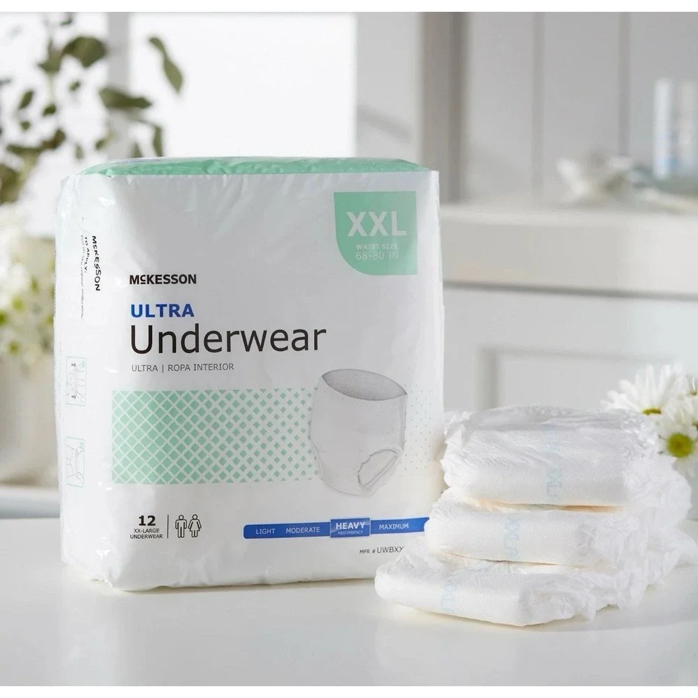 Adult Disposable Pull On Underwear Diapers XXL Heavy Absorbency 12 Ct